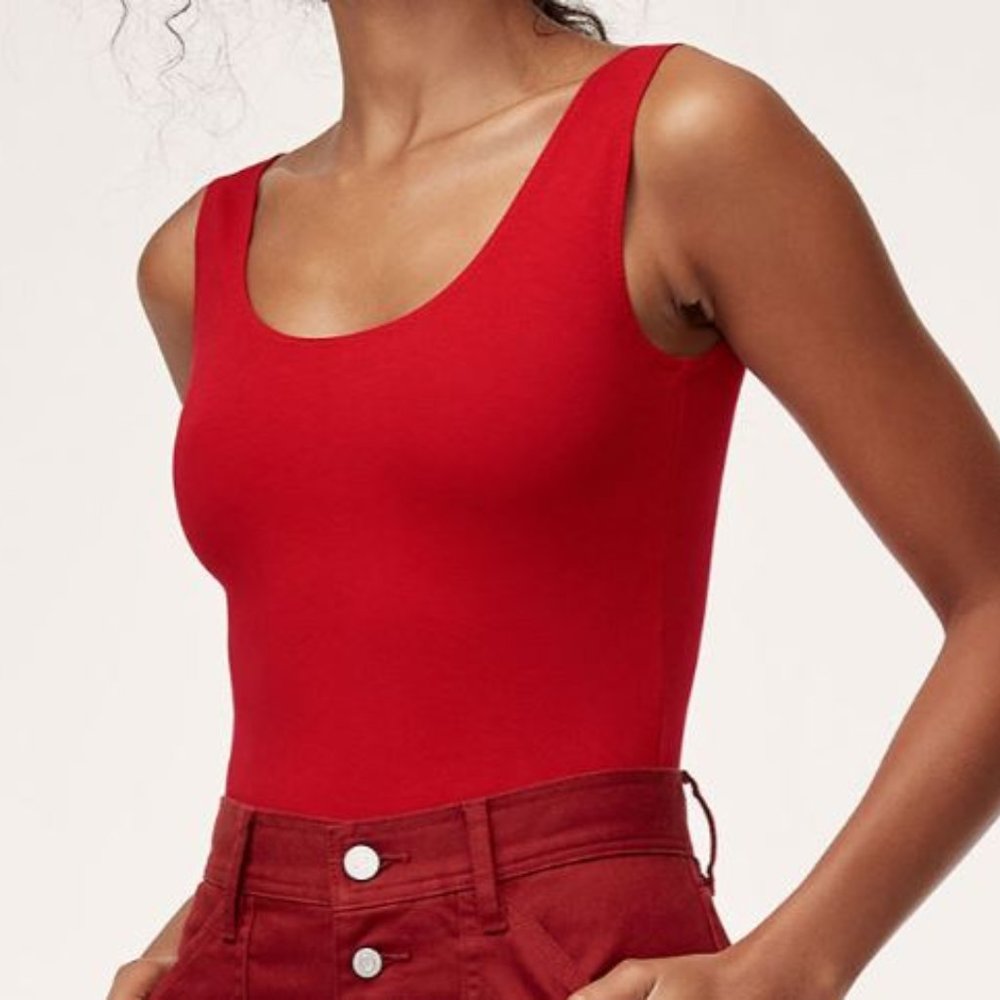 Aritzia Wilfred Free Leila Bodysuit Red